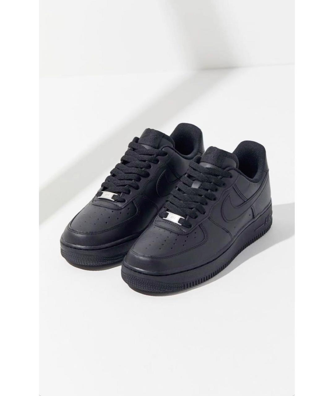 NIKE Черные кожаные низкие кроссовки / кеды, фото 7