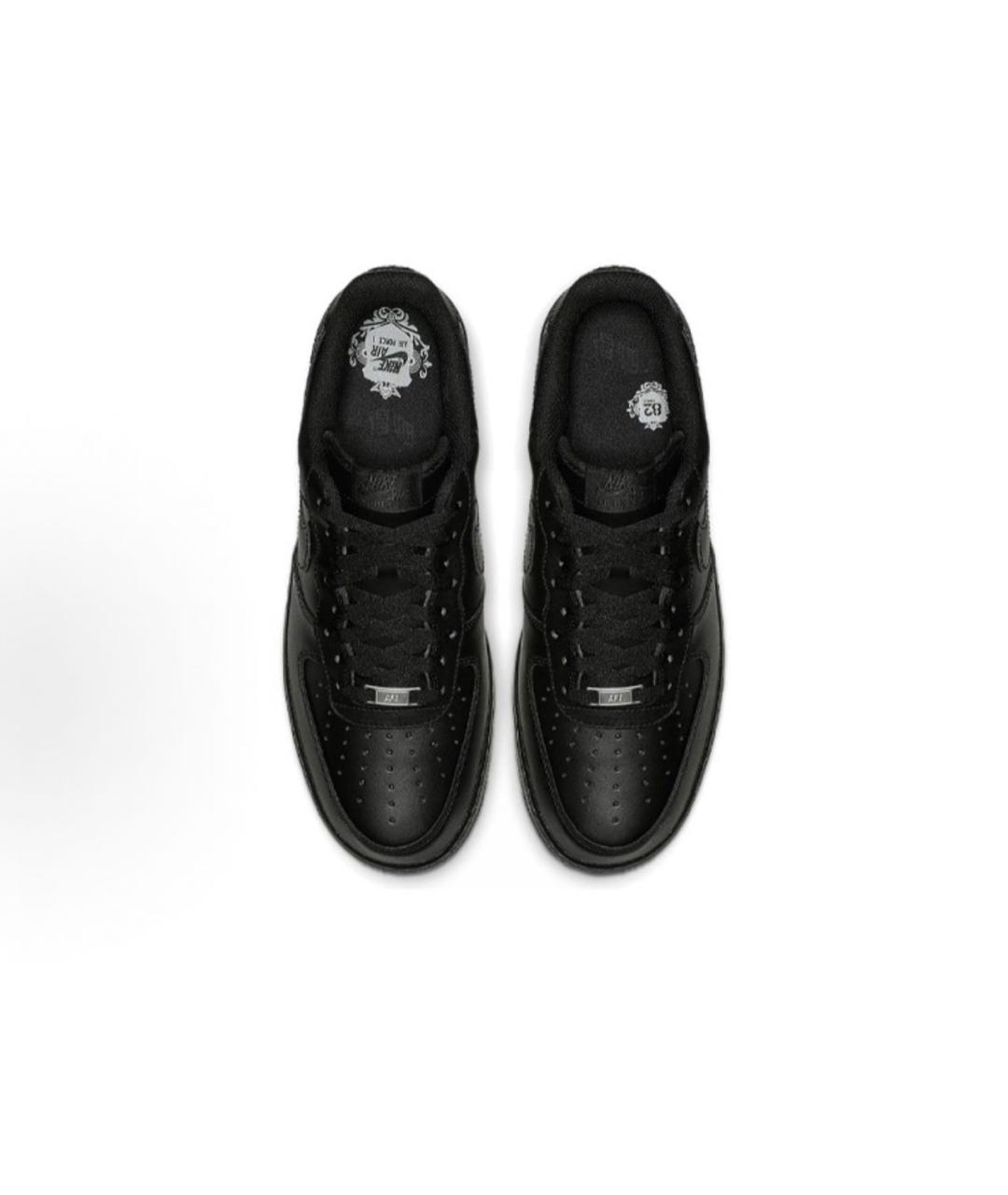 NIKE Черные кожаные низкие кроссовки / кеды, фото 4