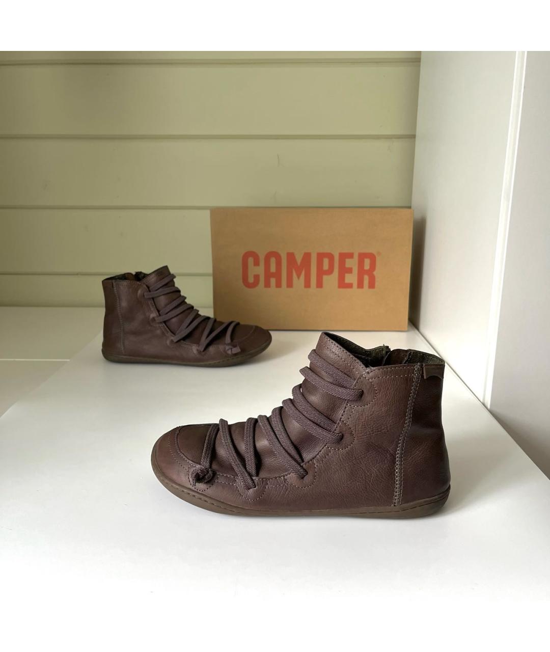 Camper Коричневые кожаные ботинки, фото 4