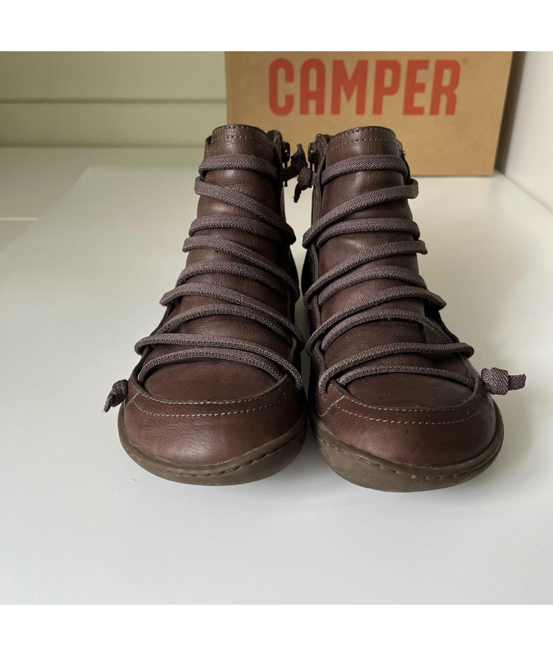 Camper Коричневые кожаные ботинки, фото 2