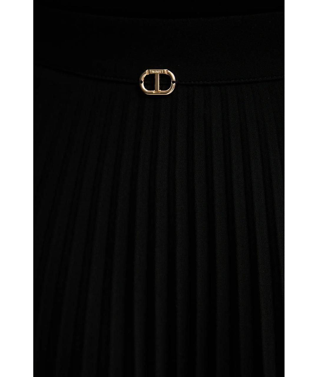 TWIN-SET Черное шифоновое вечернее платье, фото 3
