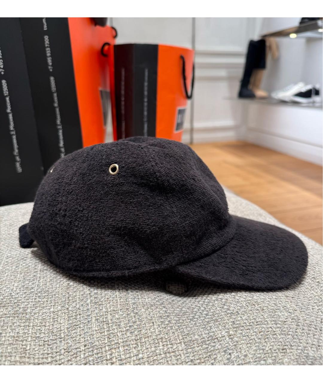 CHANEL Черная хлопковая кепка, фото 3