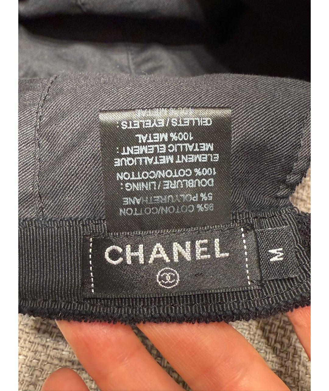 CHANEL Черная хлопковая кепка, фото 6