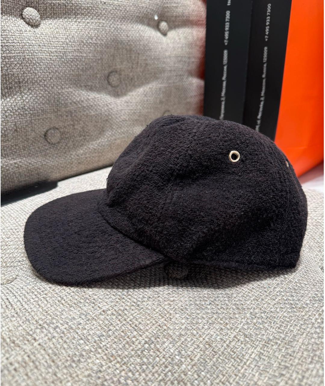 CHANEL Черная хлопковая кепка, фото 2