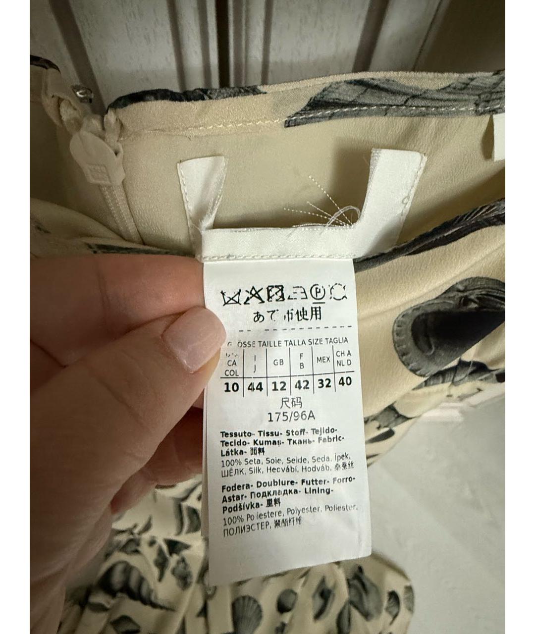 SPORTMAX Бежевый шелковый сарафан, фото 6