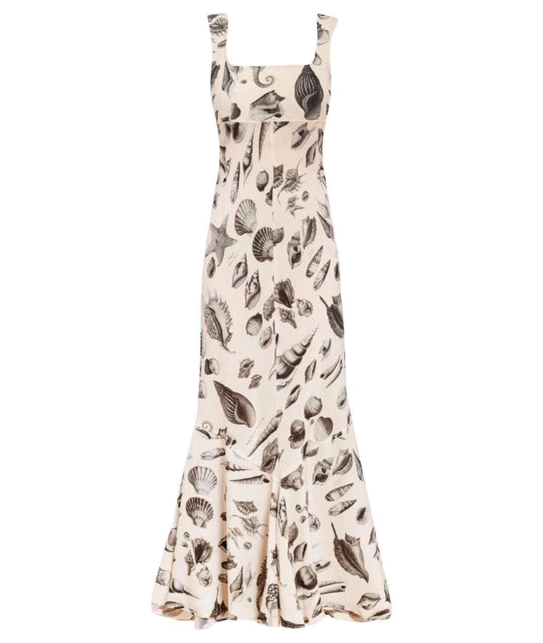 SPORTMAX Бежевый шелковый сарафан, фото 1