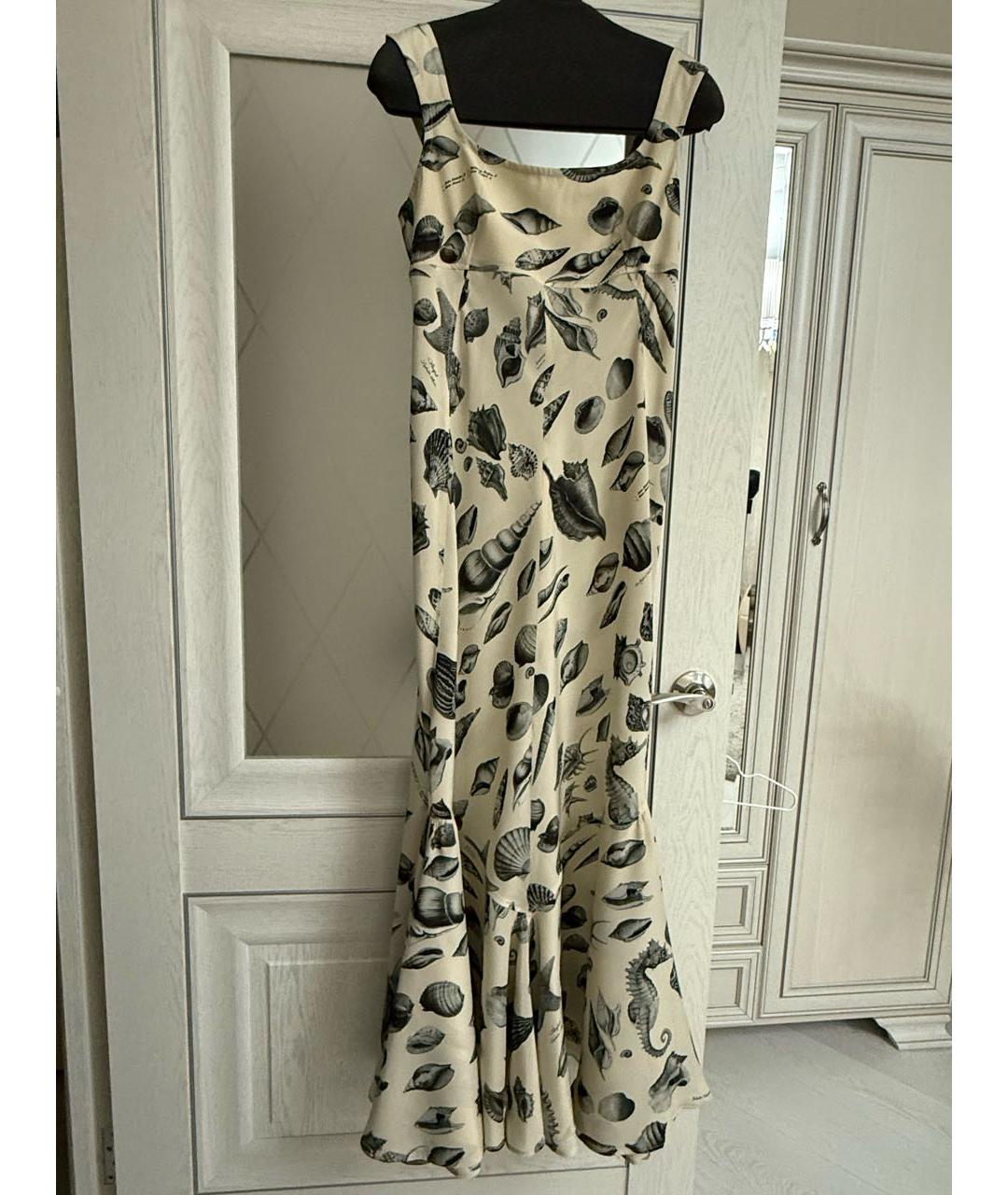 SPORTMAX Бежевый шелковый сарафан, фото 4