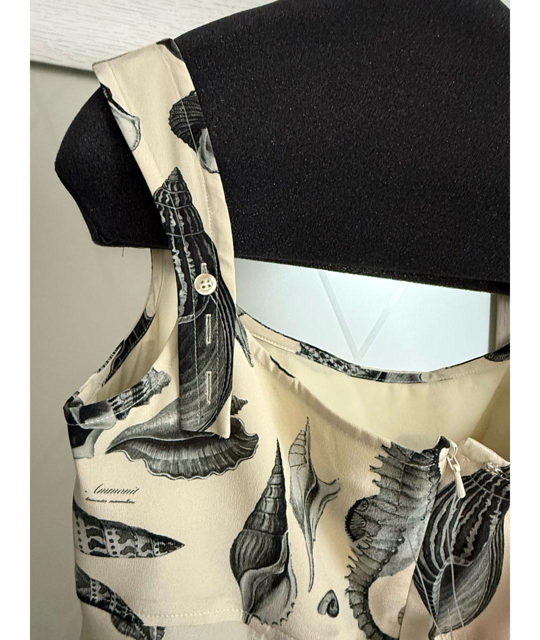 SPORTMAX Бежевый шелковый сарафан, фото 5