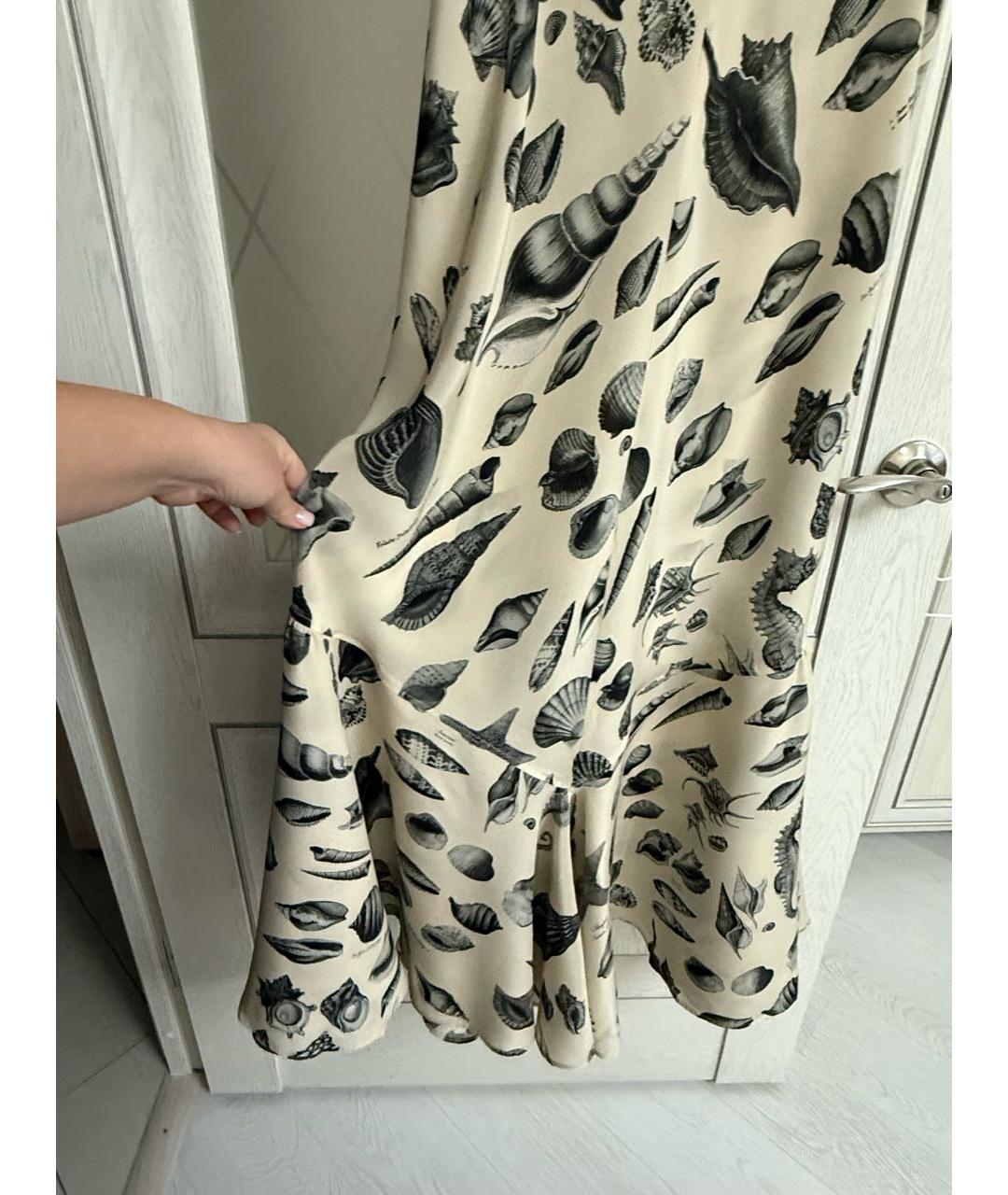 SPORTMAX Бежевый шелковый сарафан, фото 8