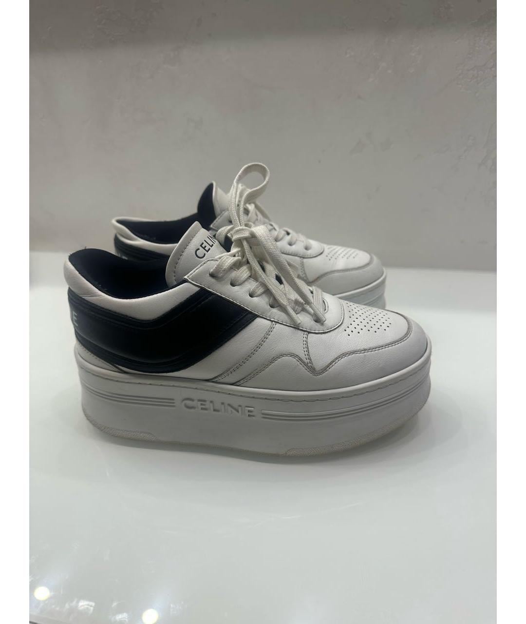 CELINE Белые кожаные кеды, фото 4