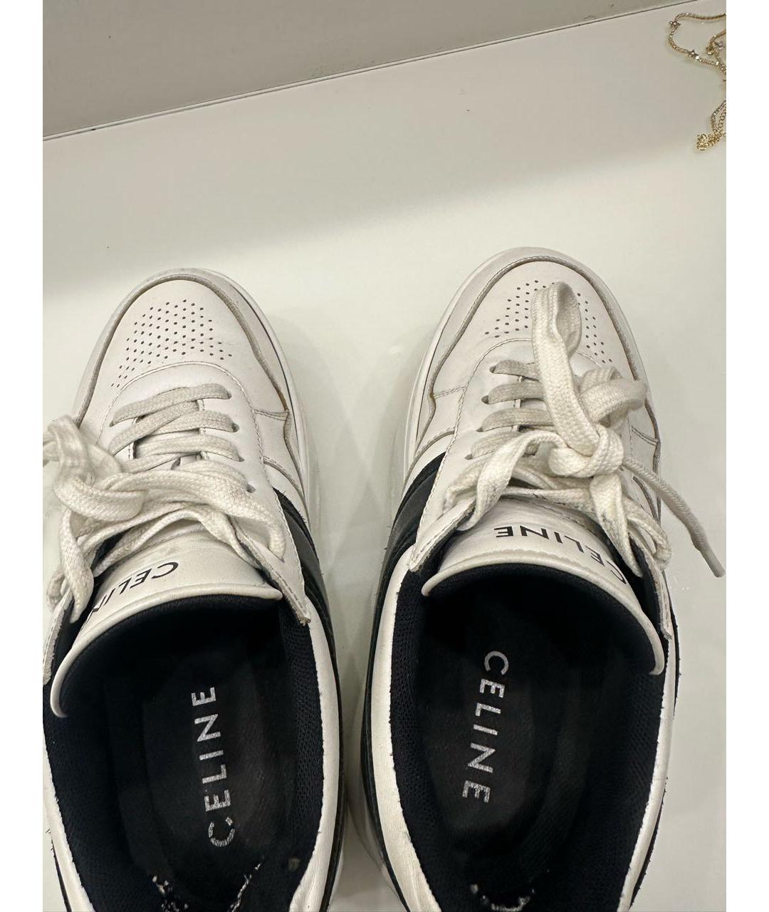 CELINE Белые кожаные кеды, фото 2