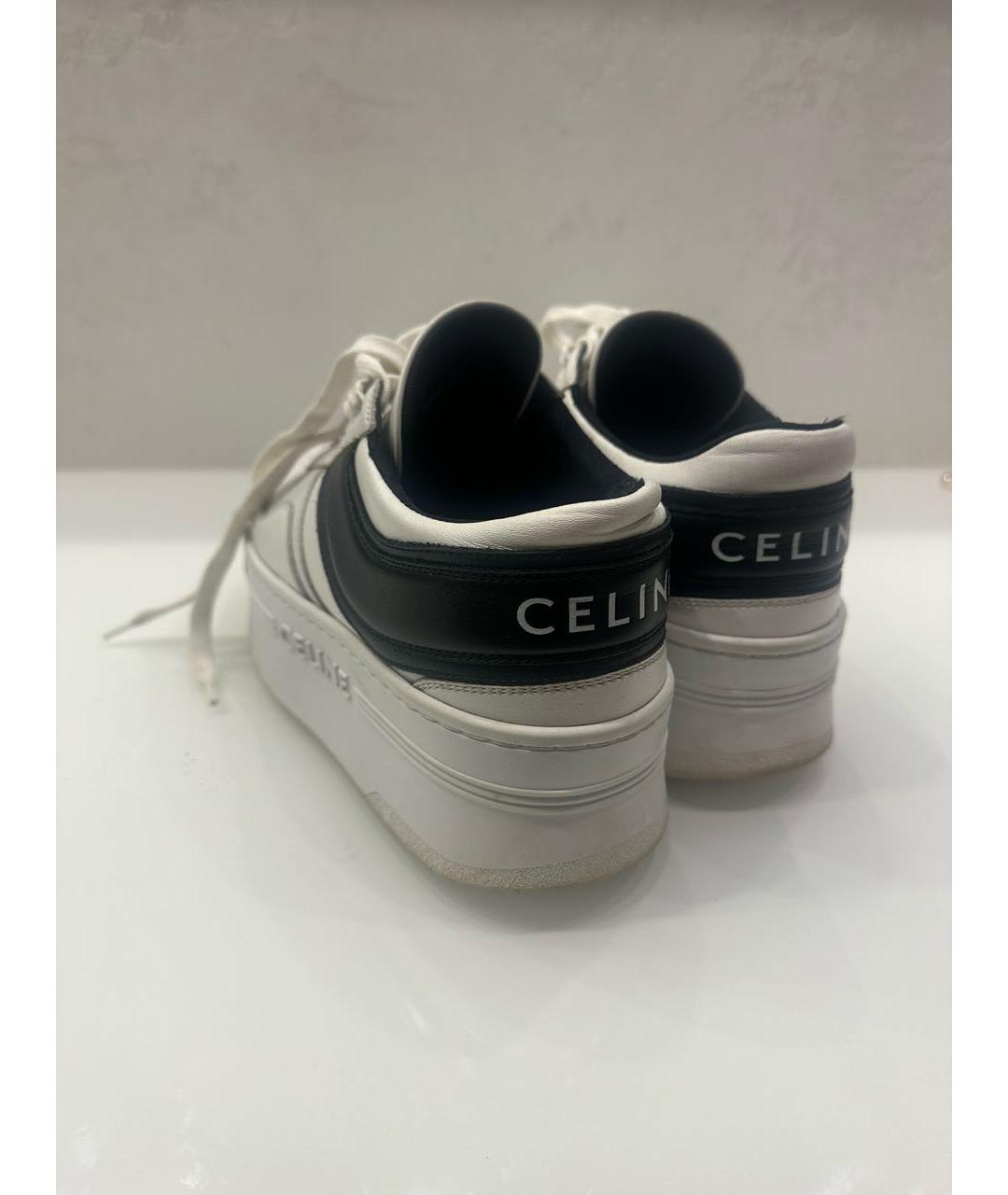 CELINE Белые кожаные кеды, фото 3