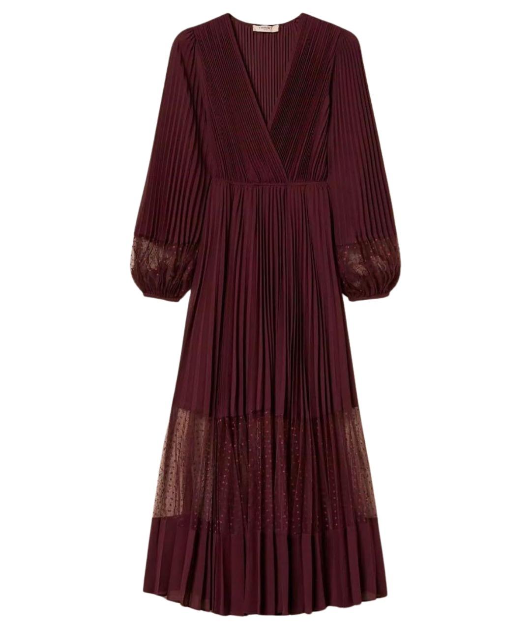 TWIN-SET Бордовое полиэстеровое вечернее платье, фото 1