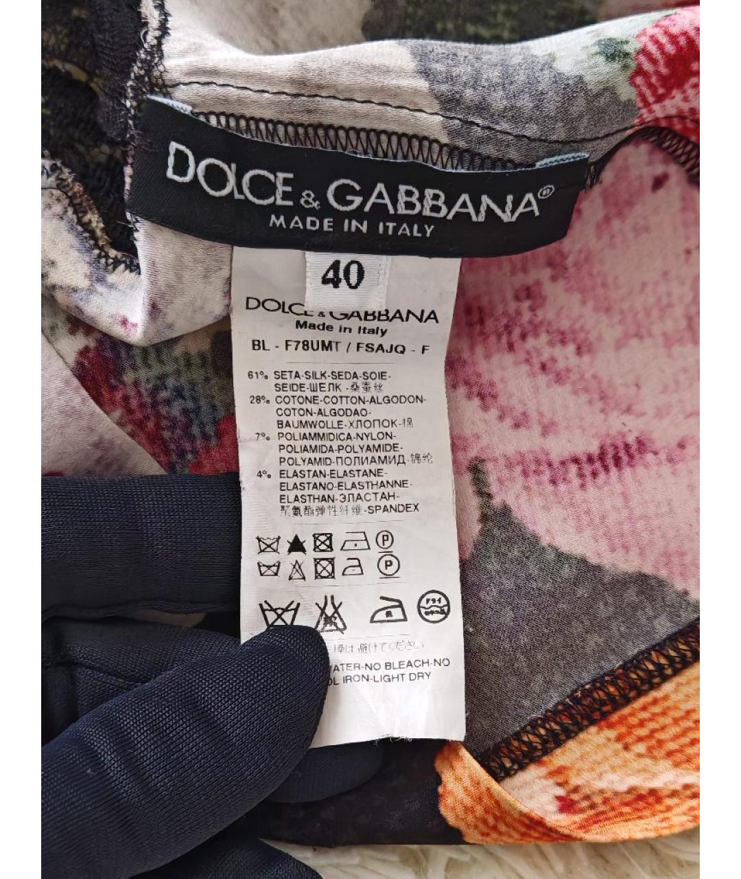 DOLCE&GABBANA Мульти шелковая блузы, фото 4