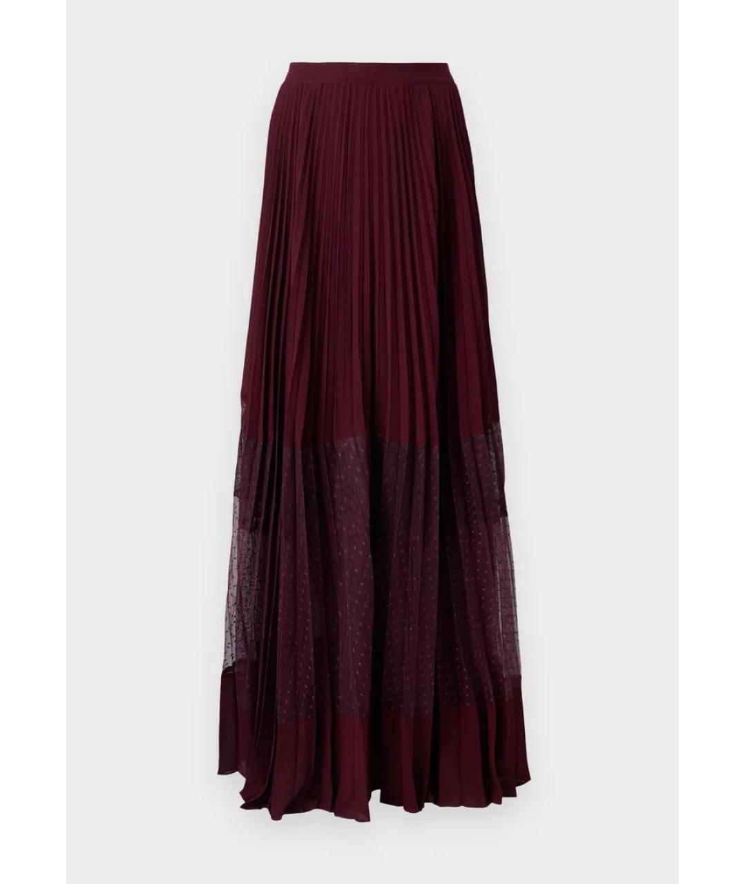 TWIN-SET Бордовая полиэстеровая юбка макси, фото 5
