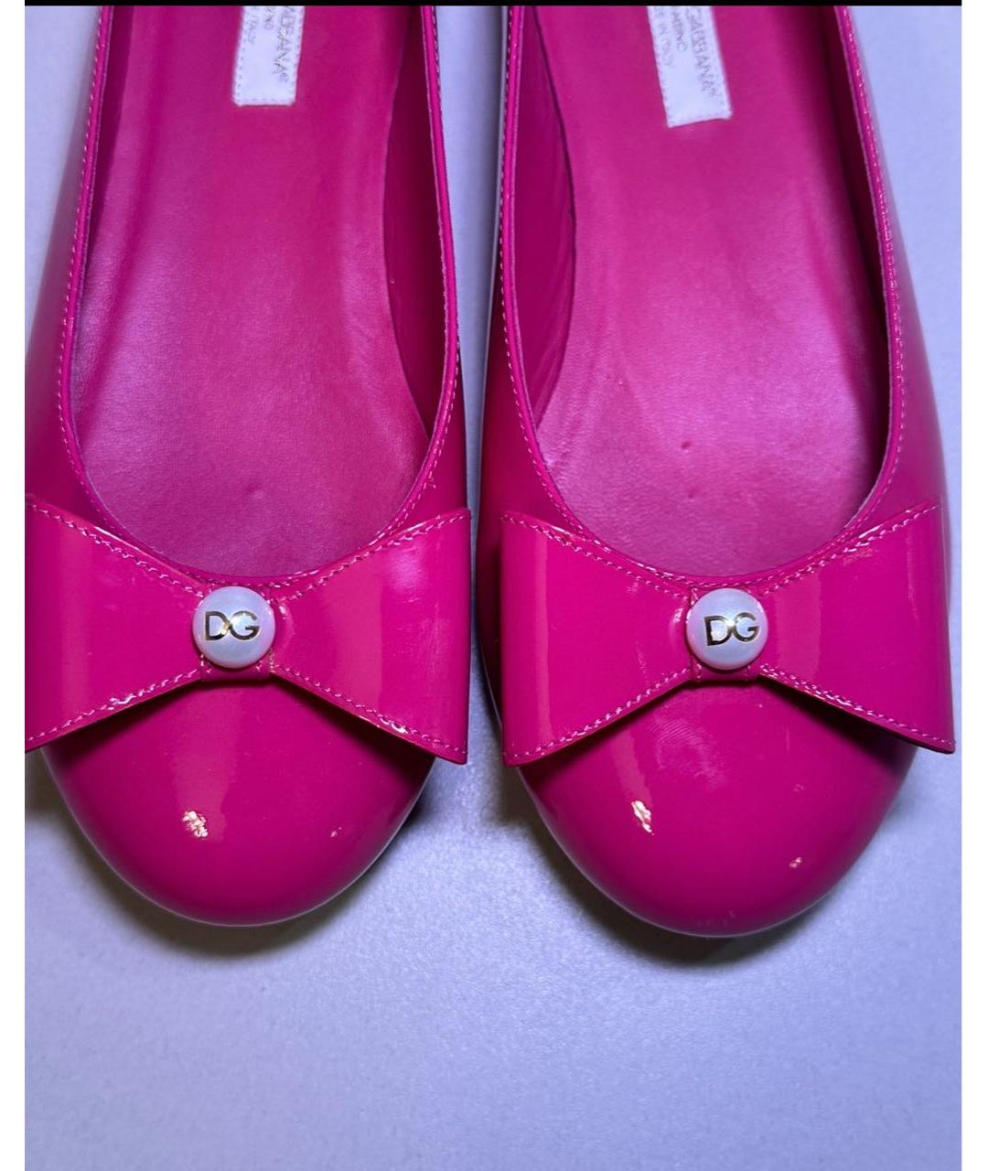 DOLCE&GABBANA Розовые кожаные туфли, фото 3