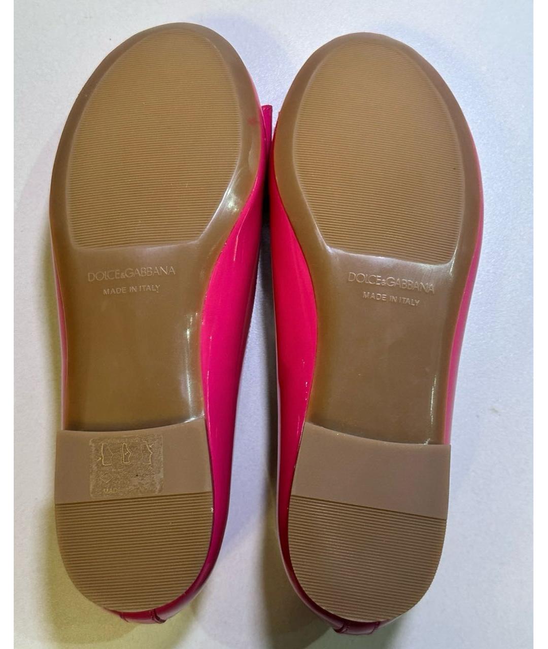 DOLCE&GABBANA Розовые кожаные туфли, фото 4