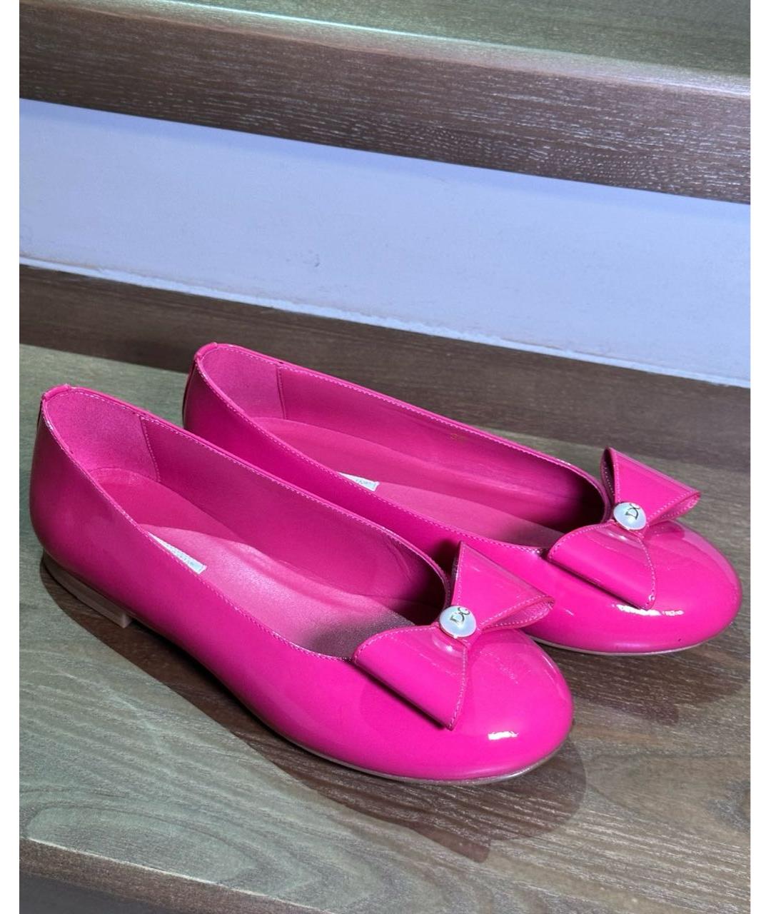 DOLCE&GABBANA Розовые кожаные туфли, фото 6
