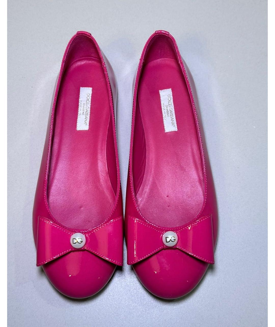 DOLCE&GABBANA Розовые кожаные туфли, фото 2