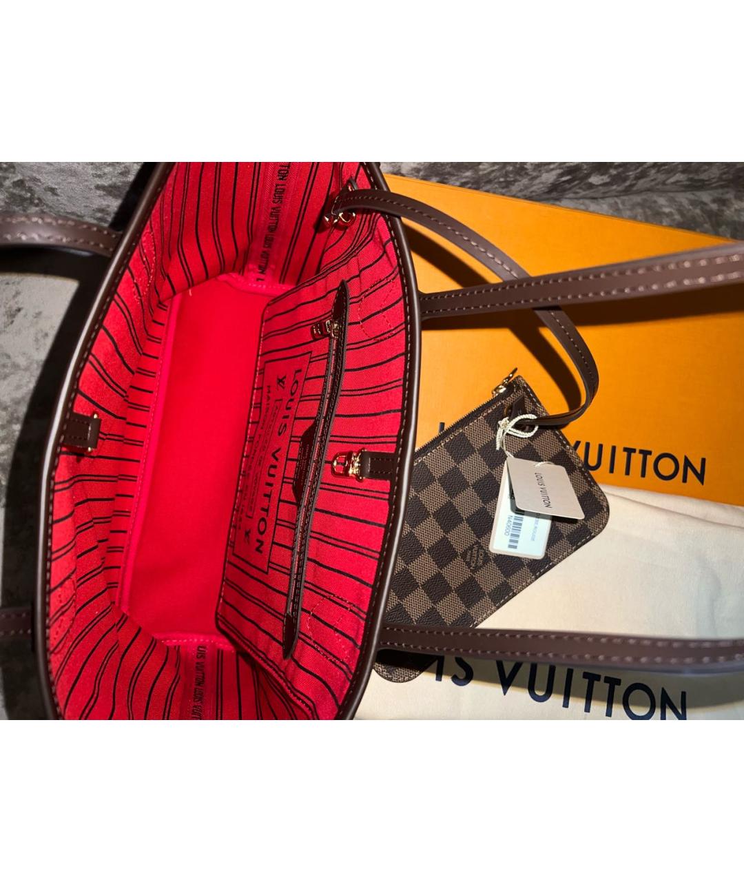 LOUIS VUITTON Коричневая кожаная сумка через плечо, фото 4