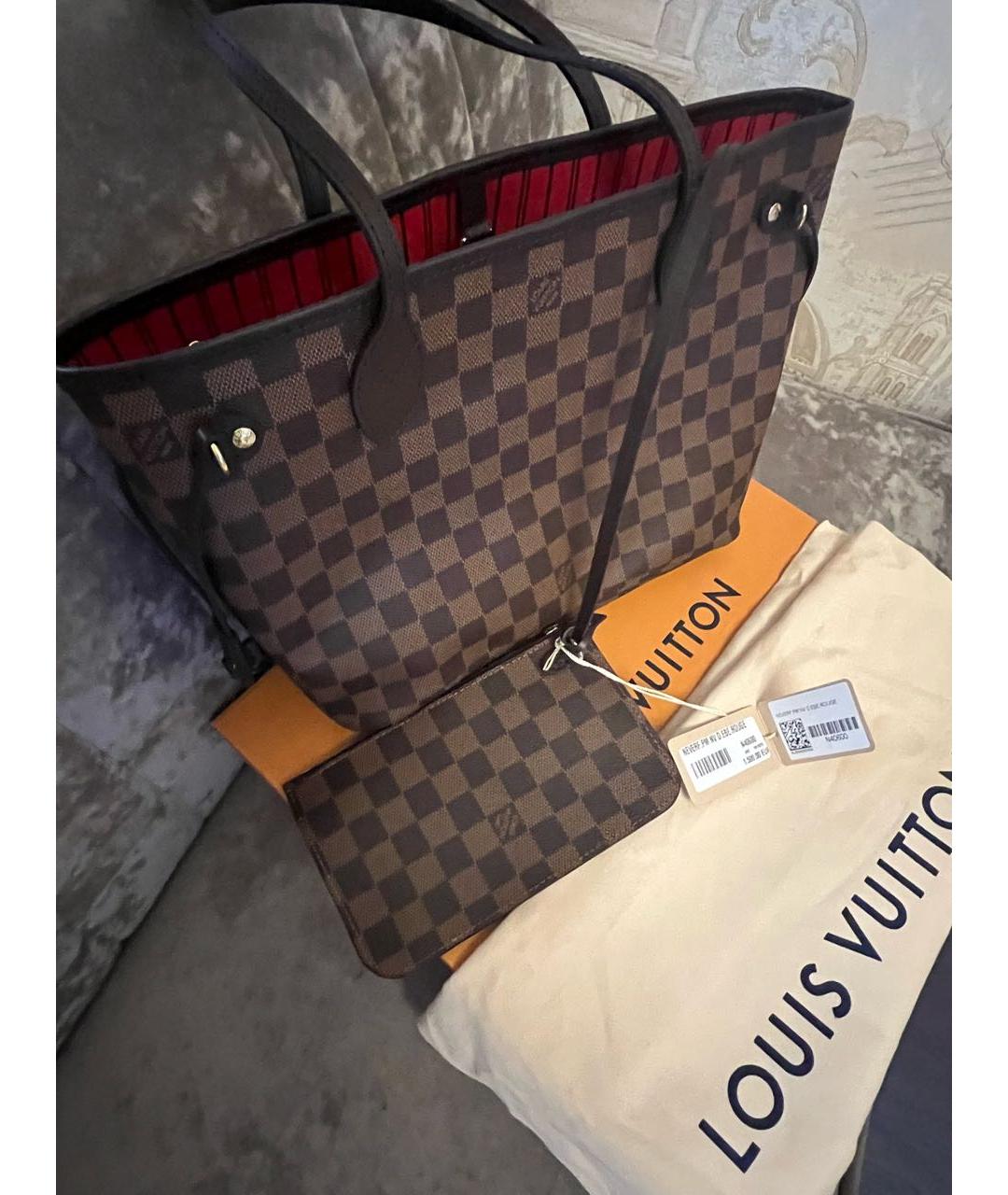 LOUIS VUITTON Коричневая кожаная сумка через плечо, фото 3