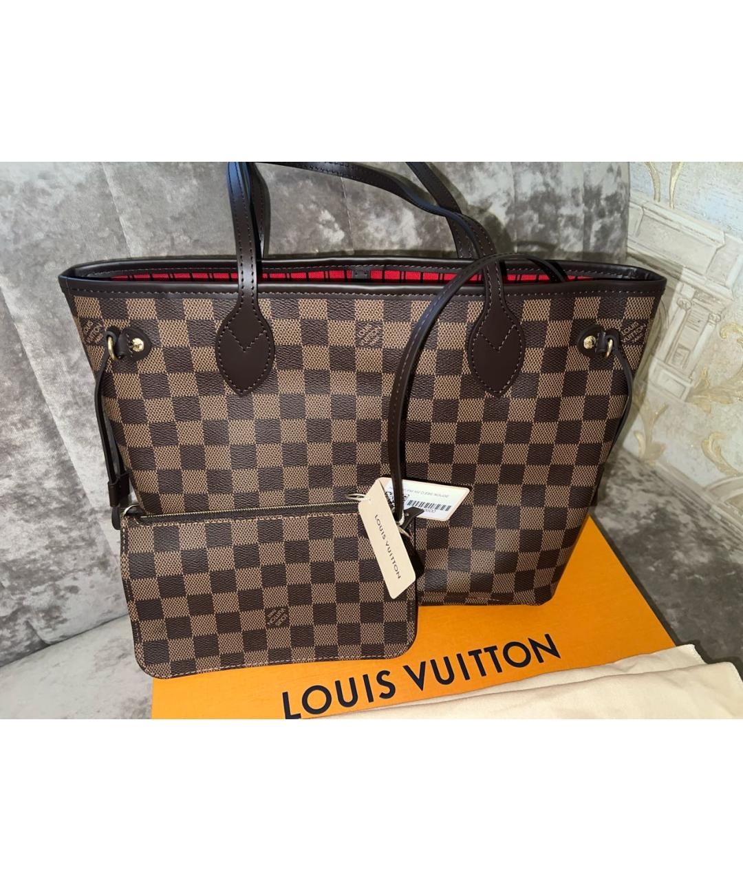 LOUIS VUITTON Коричневая кожаная сумка через плечо, фото 2