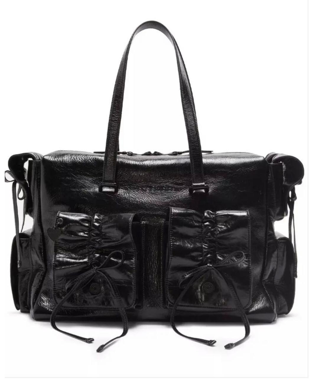 ACNE STUDIOS Черная кожаная сумка с короткими ручками, фото 8