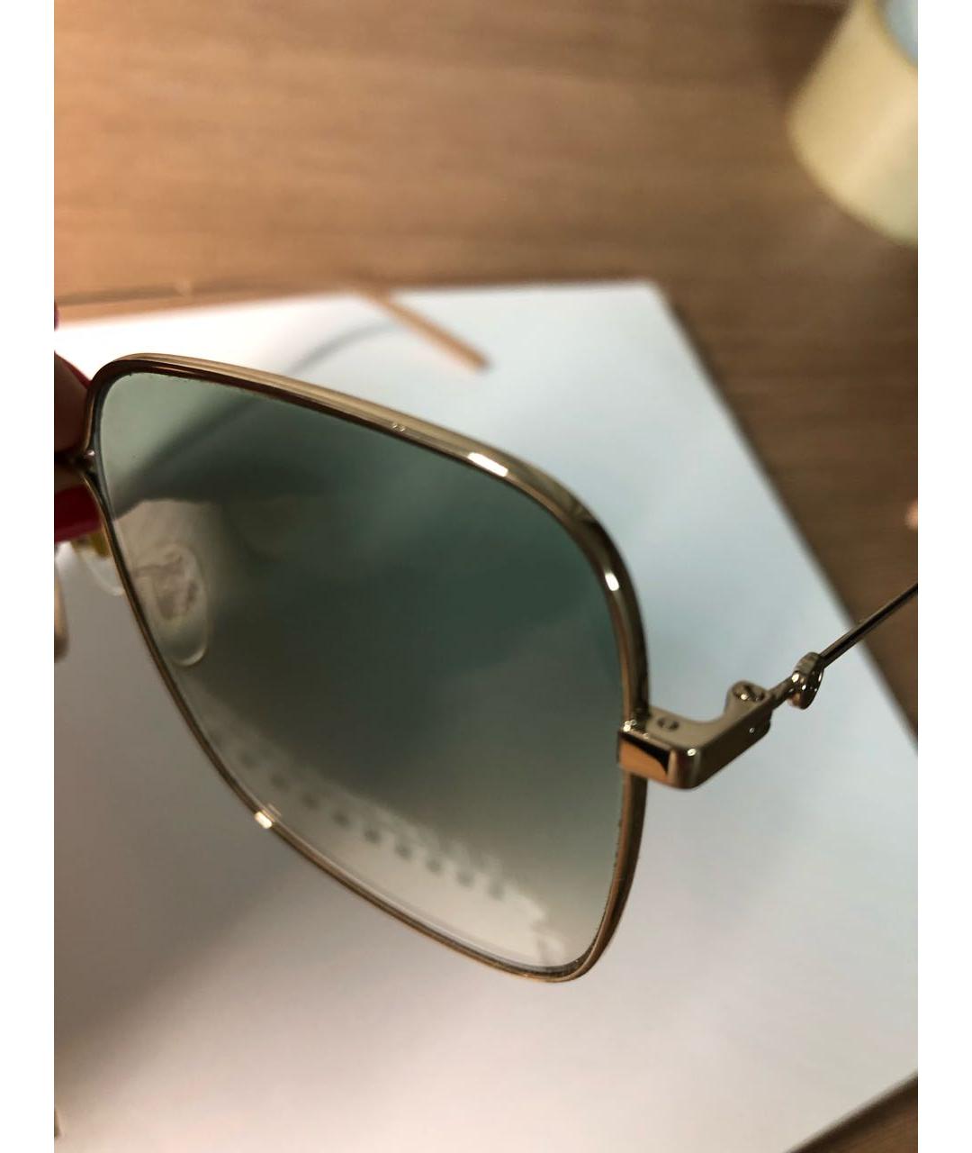 GUCCI Бирюзовые пластиковые солнцезащитные очки, фото 5