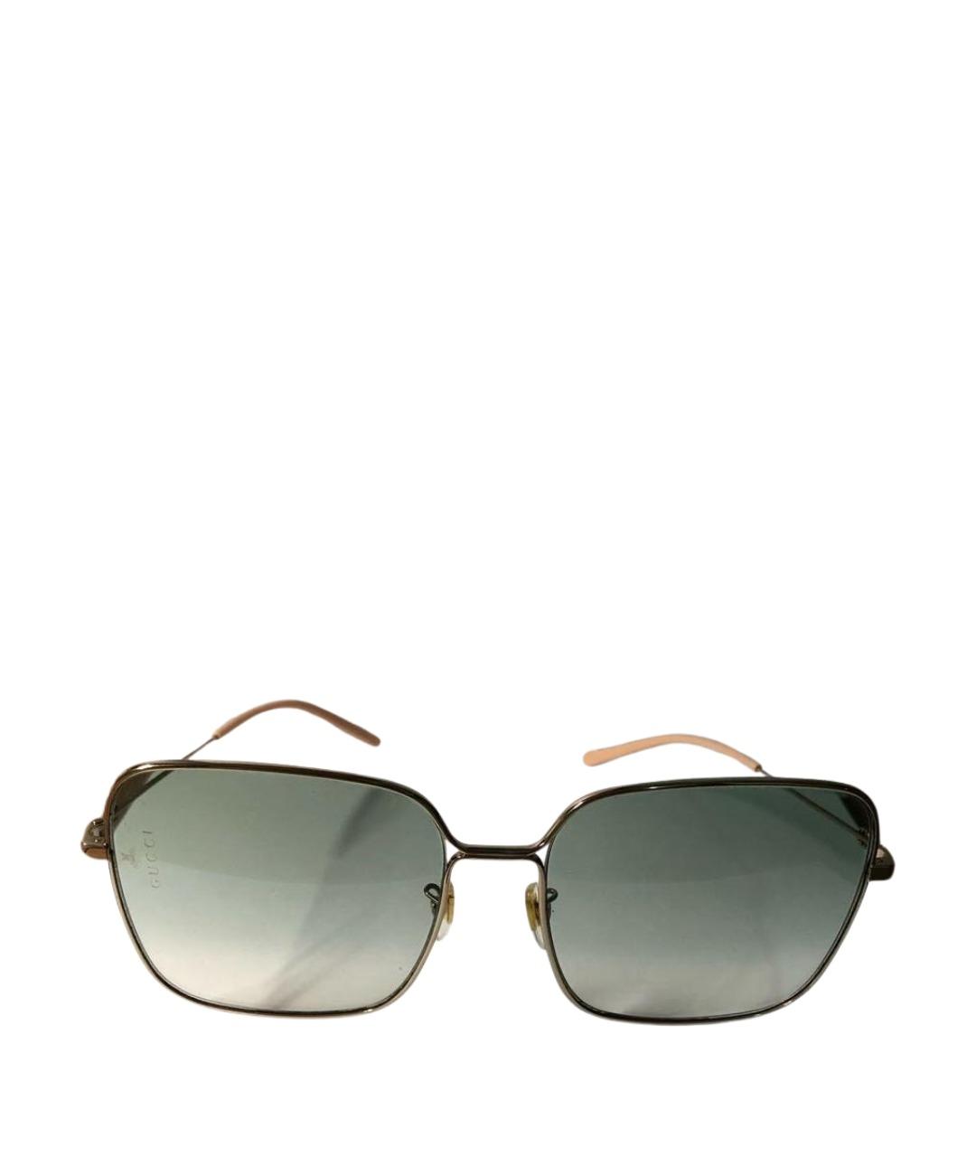 GUCCI Бирюзовые пластиковые солнцезащитные очки, фото 1