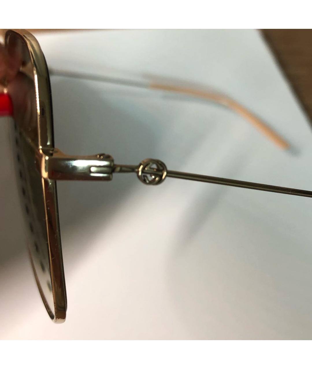 GUCCI Бирюзовые пластиковые солнцезащитные очки, фото 3