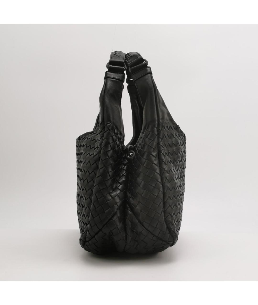 BOTTEGA VENETA Черная кожаная сумка через плечо, фото 2