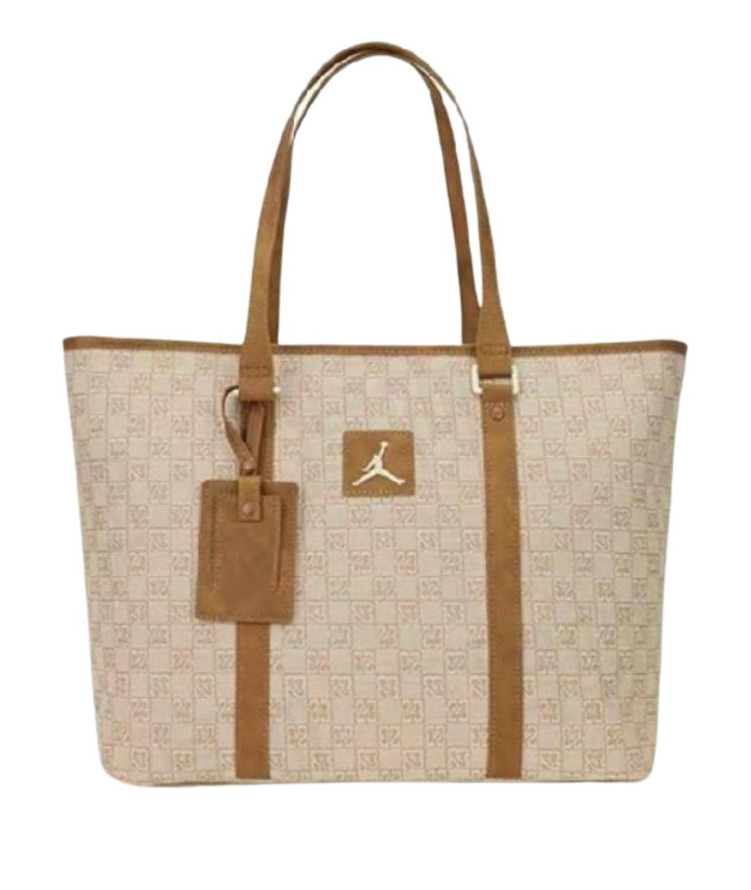 JORDAN Бежевая дорожная/спортивная сумка из искусственной кожи, фото 1