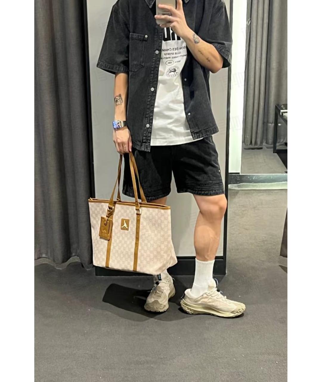 JORDAN Бежевая дорожная/спортивная сумка из искусственной кожи, фото 8