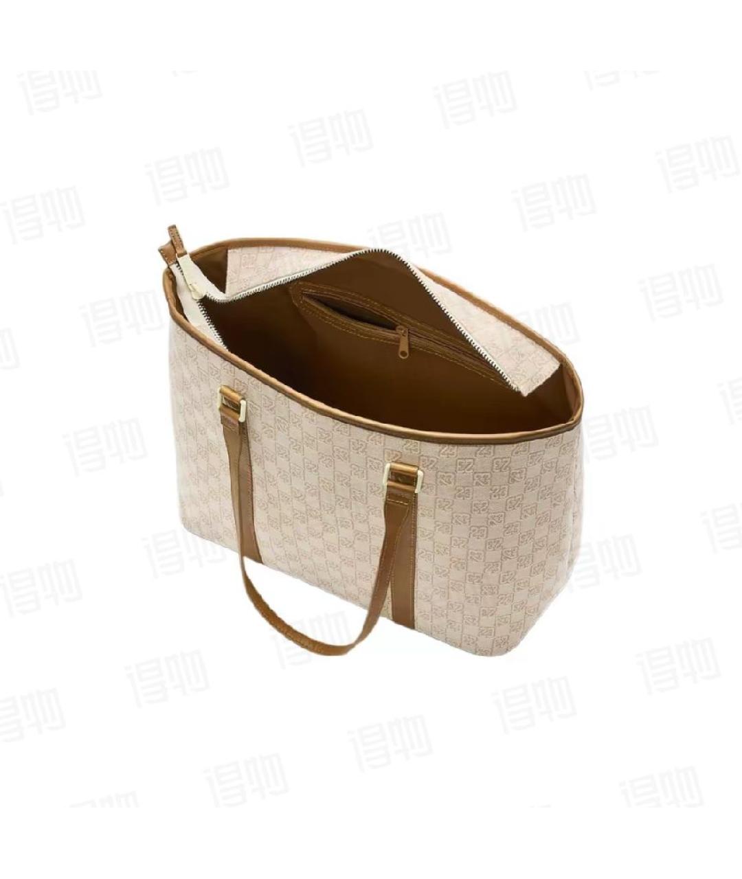 JORDAN Бежевая дорожная/спортивная сумка из искусственной кожи, фото 5