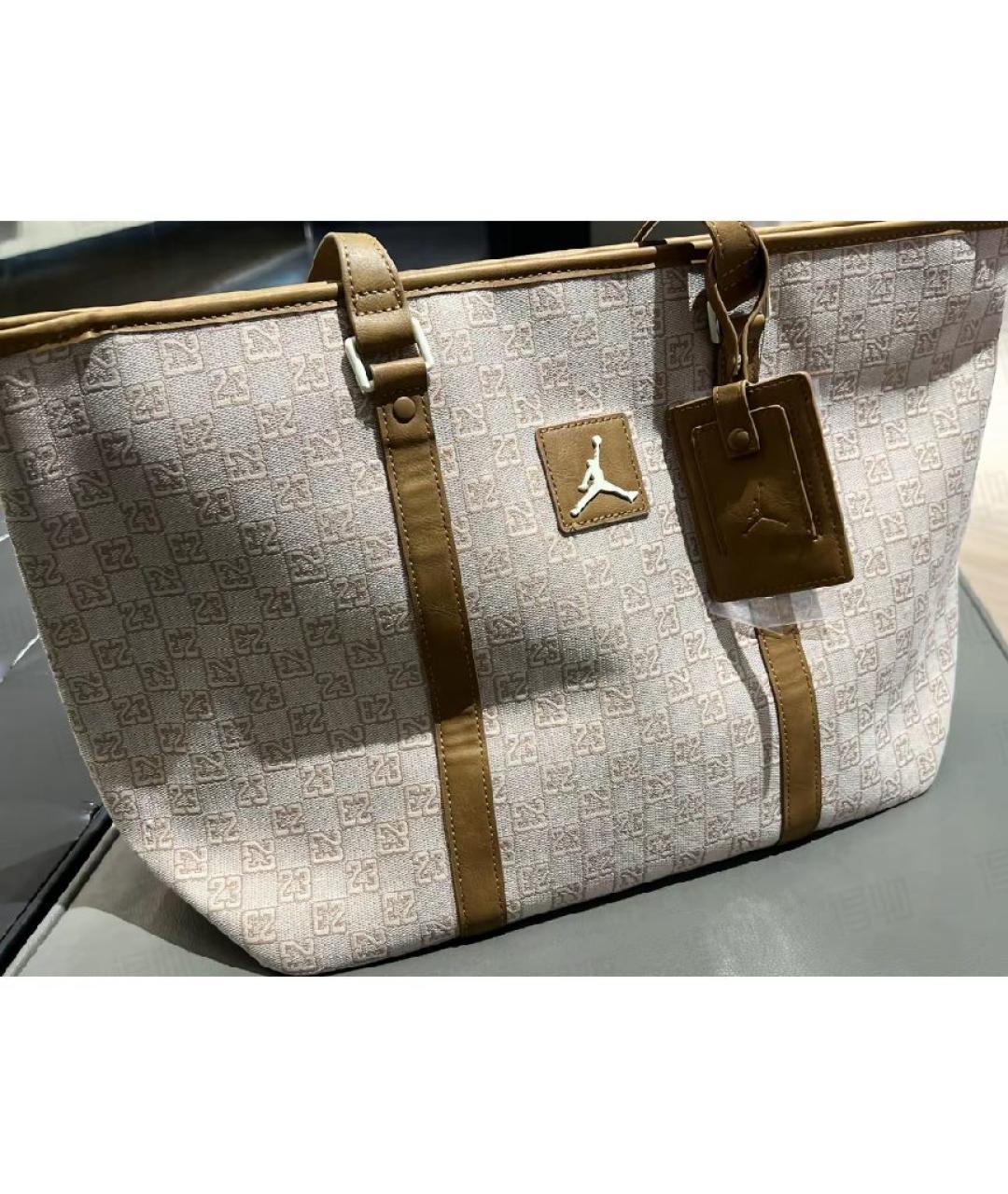 JORDAN Бежевая дорожная/спортивная сумка из искусственной кожи, фото 6