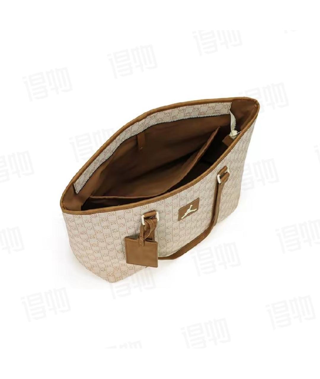 JORDAN Бежевая дорожная/спортивная сумка из искусственной кожи, фото 3