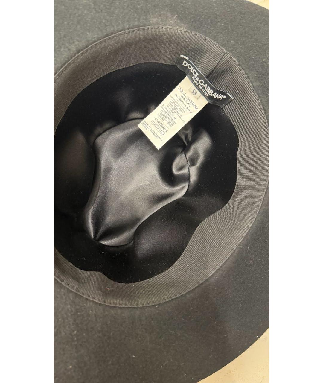 DOLCE&GABBANA Черная шерстяная шляпа, фото 4