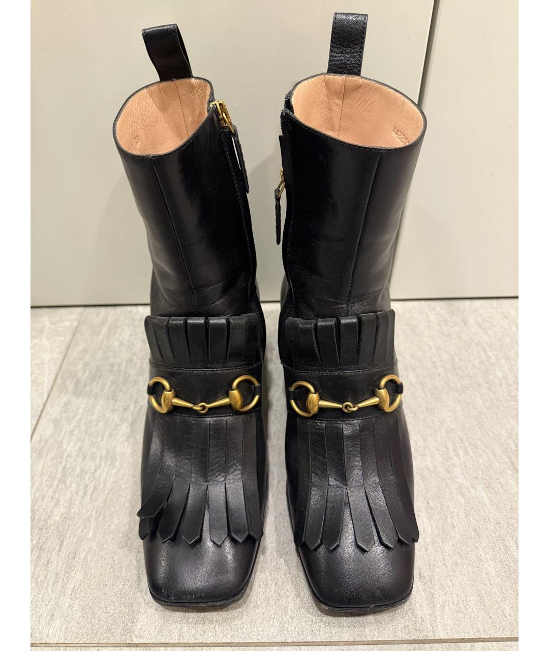 GUCCI Черные кожаные ботильоны, фото 2