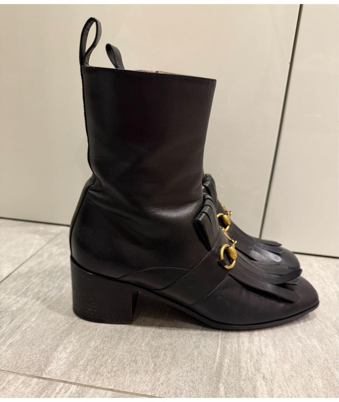 GUCCI Черные кожаные ботильоны, фото 7