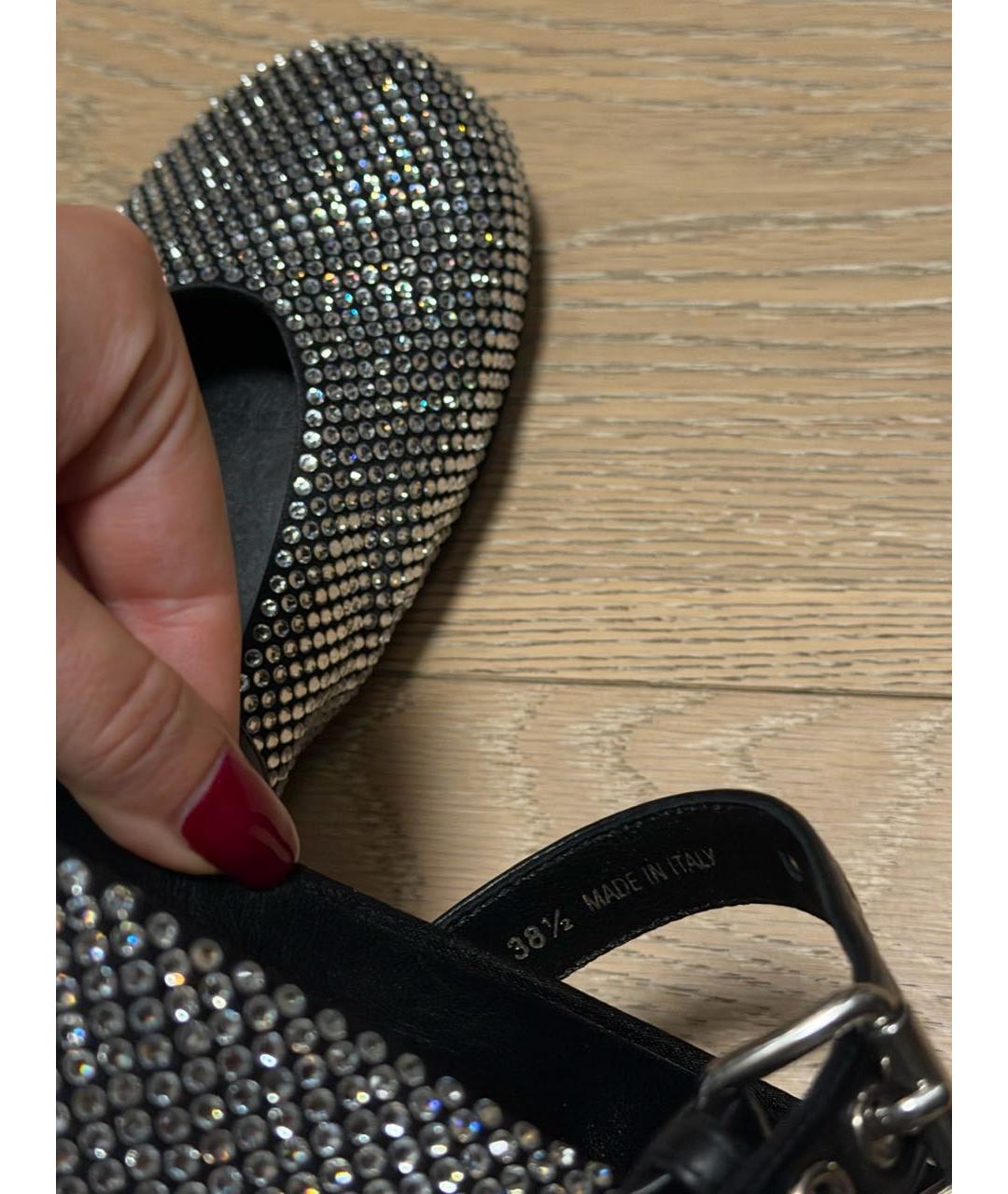 MIU MIU Серебряные кожаные балетки, фото 6