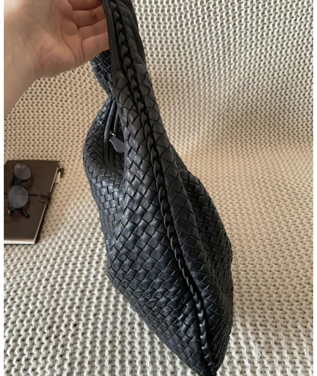 BOTTEGA VENETA Черная кожаная сумка через плечо, фото 2