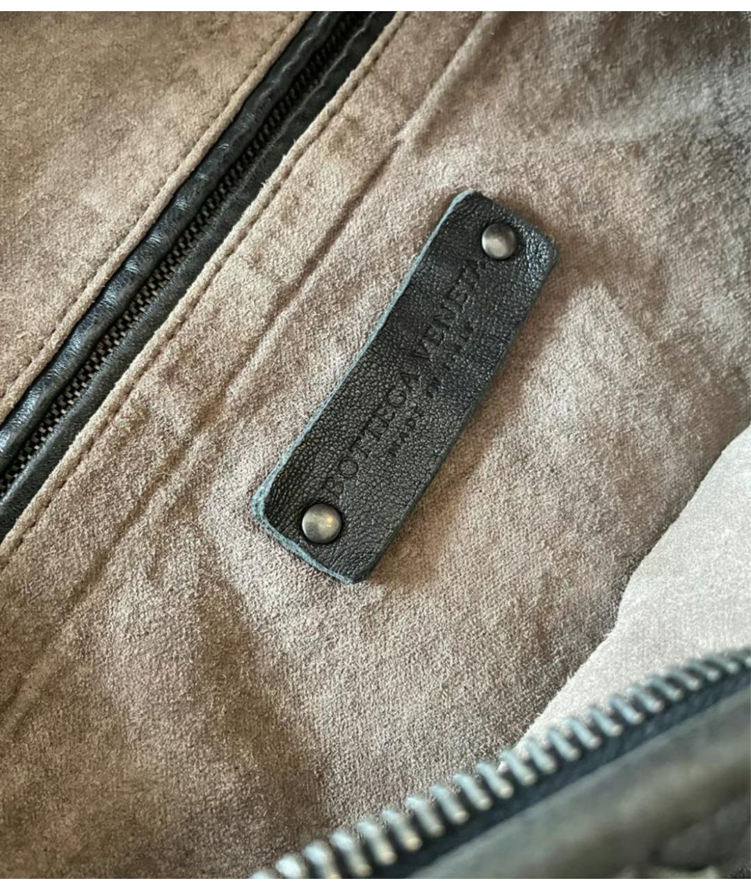 BOTTEGA VENETA Черная кожаная сумка через плечо, фото 4