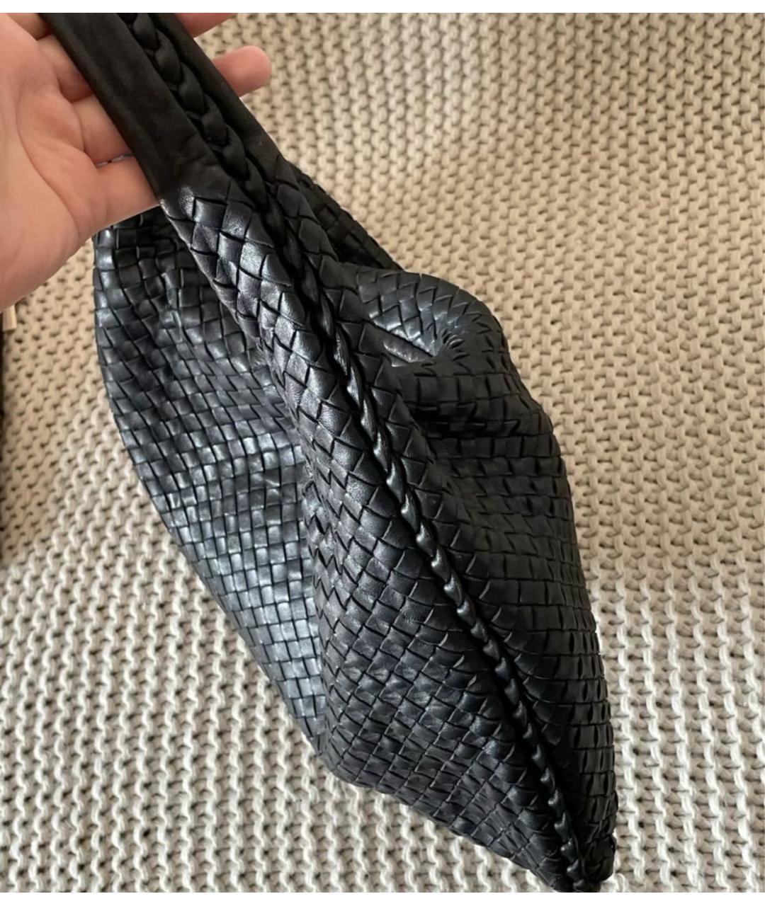 BOTTEGA VENETA Черная кожаная сумка через плечо, фото 3