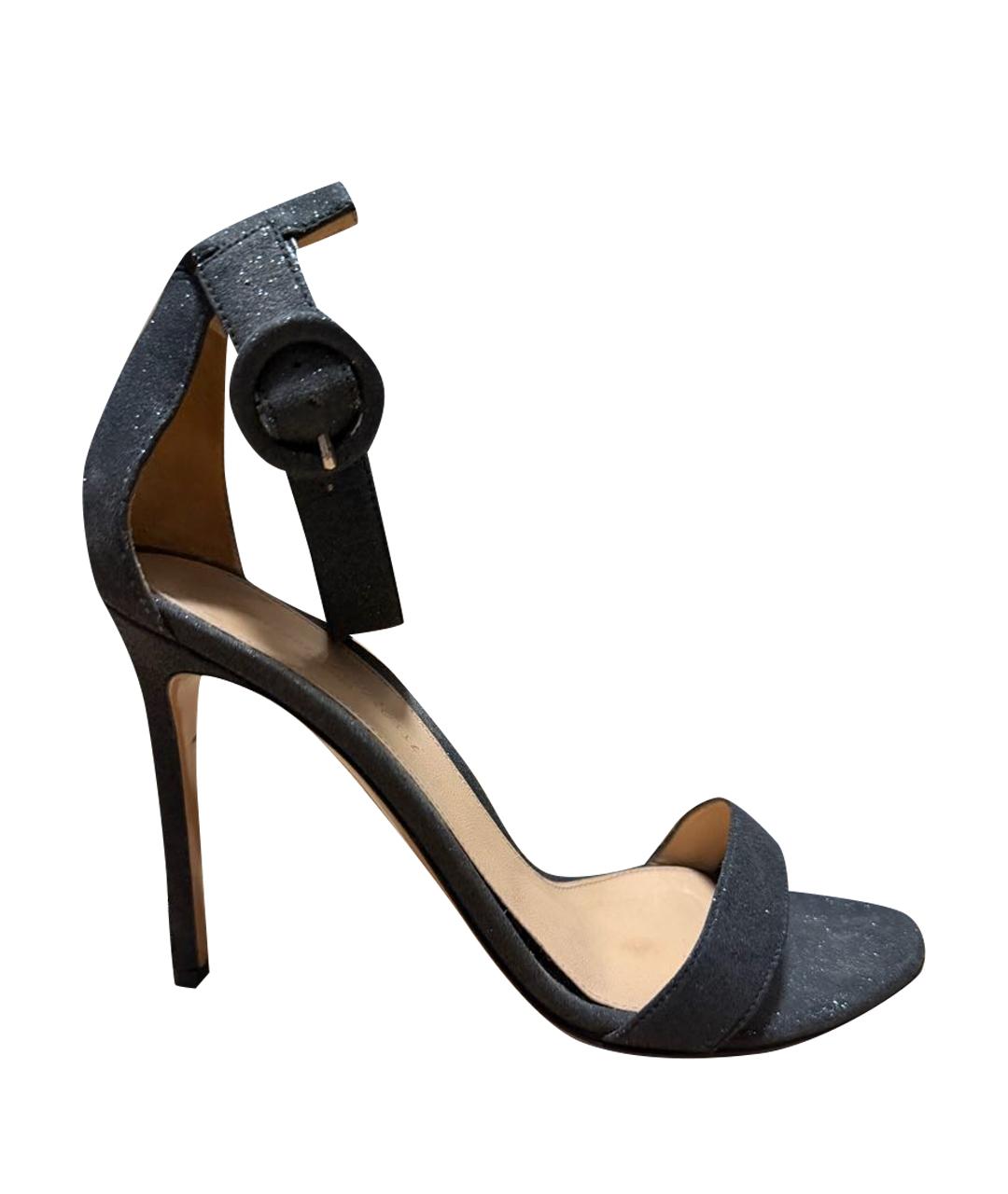 GIANVITO ROSSI Черные кожаные босоножки, фото 1