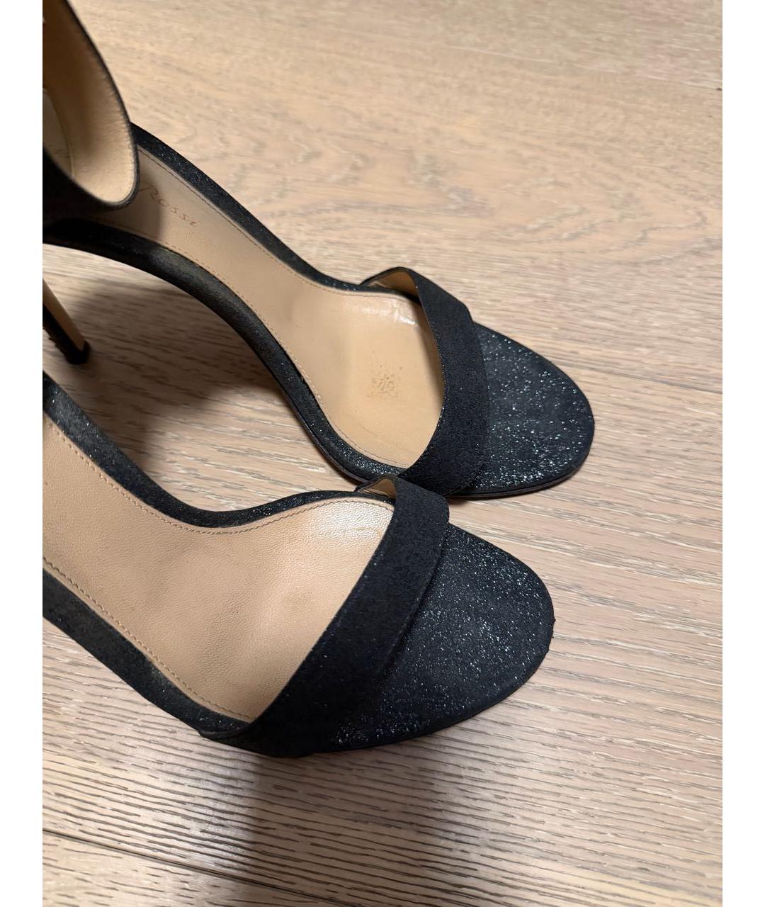 GIANVITO ROSSI Черные кожаные босоножки, фото 3