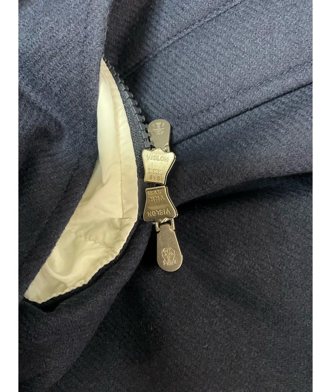 BRUNELLO CUCINELLI Синий шерстяной пуховик, фото 2