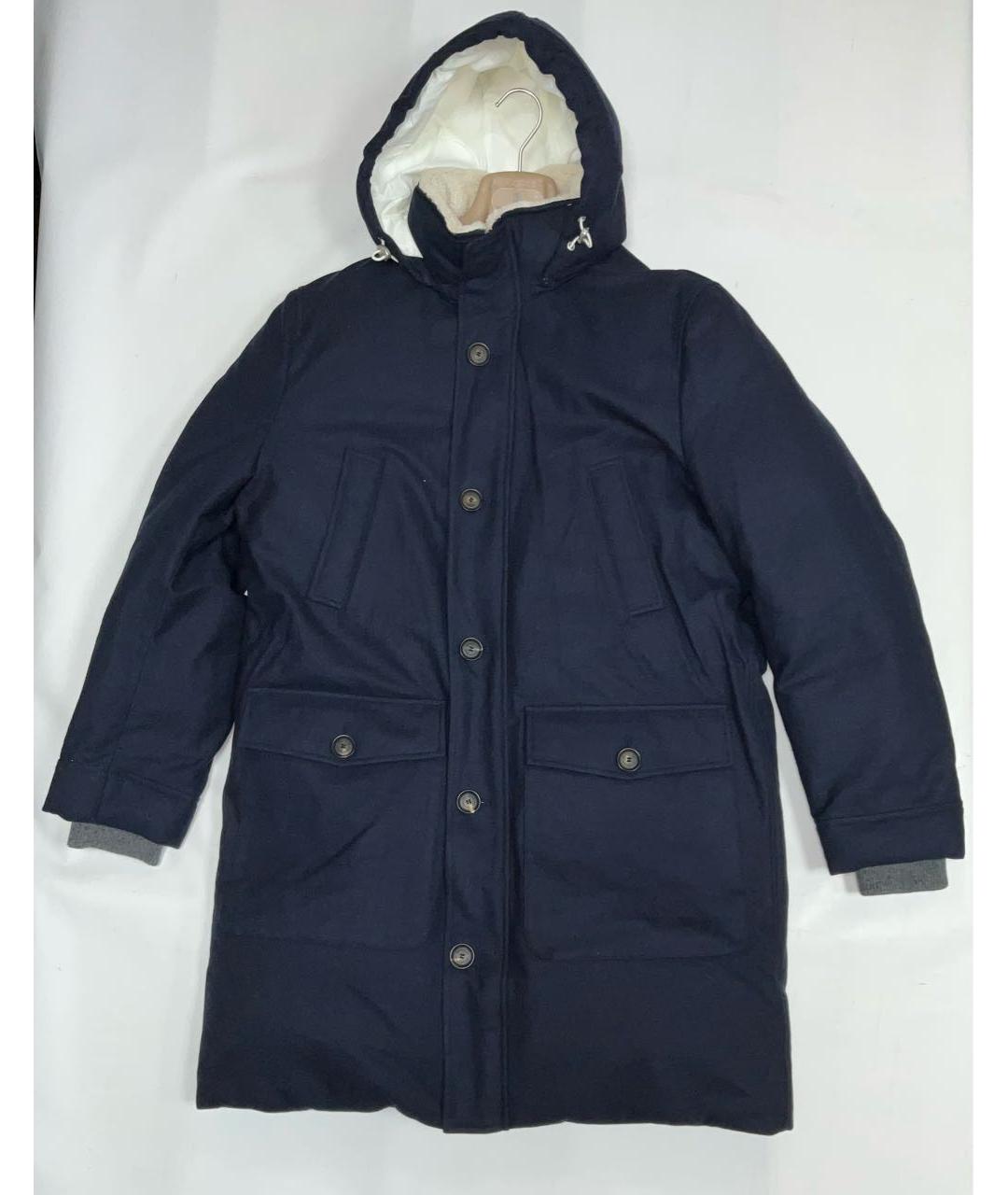 BRUNELLO CUCINELLI Синий шерстяной пуховик, фото 9