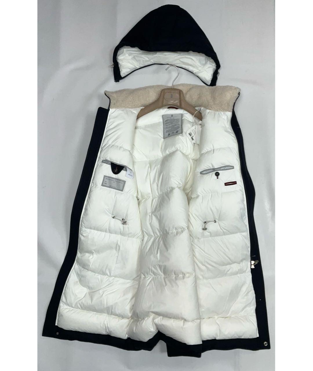 BRUNELLO CUCINELLI Синий шерстяной пуховик, фото 4