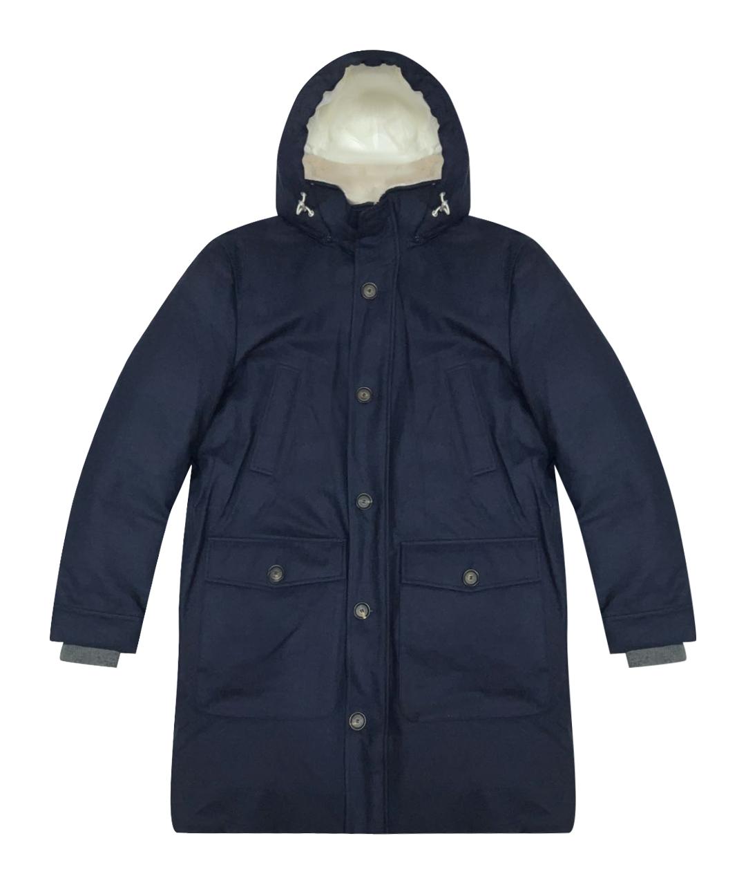 BRUNELLO CUCINELLI Синий шерстяной пуховик, фото 1