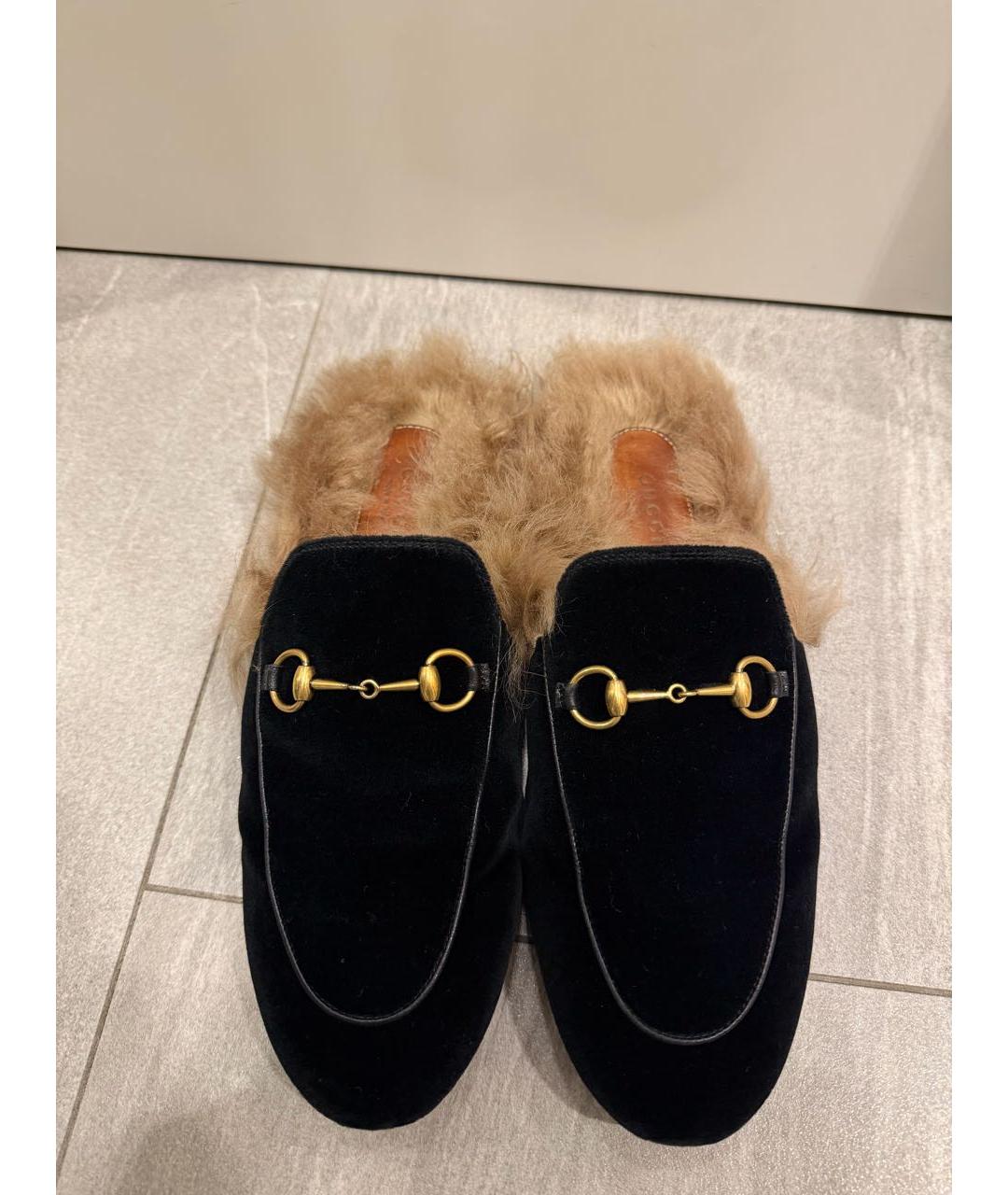 GUCCI Черные бархатные лоферы, фото 2